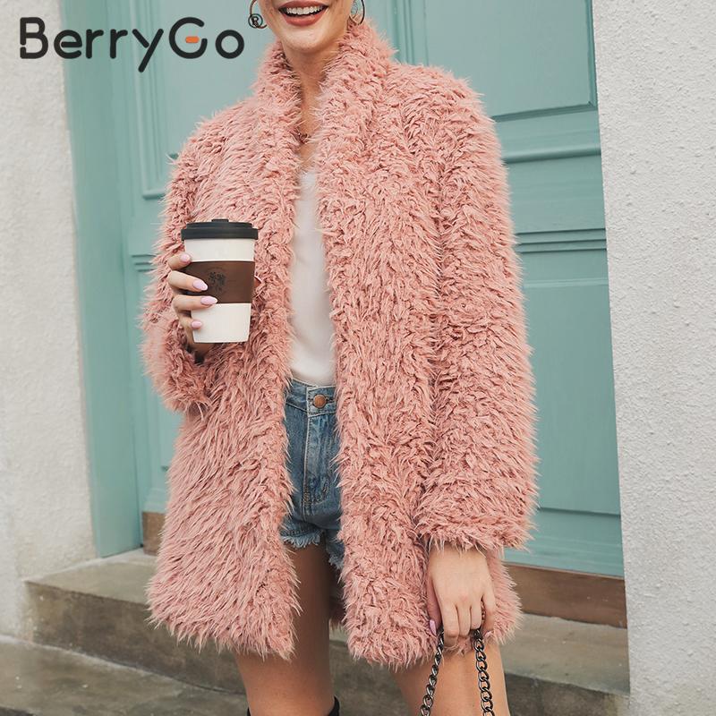 Shonlo | BerryGo Elegant faux fur jacket 