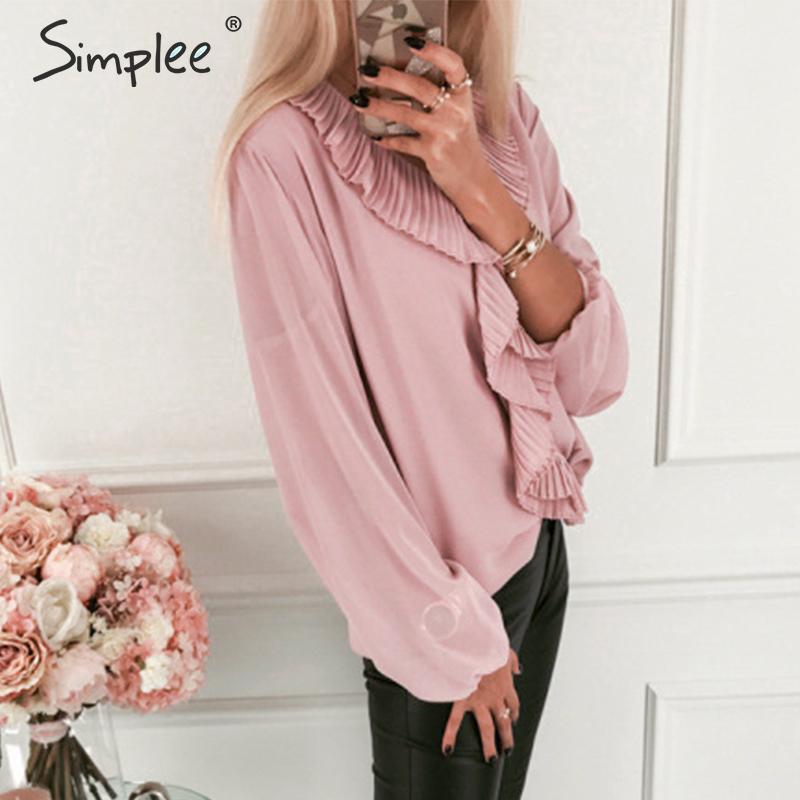 Shonlo | sleeve casual blouse Sexy v-neck 