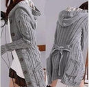 Shonlo | thick knitted hooded  sweater cardigan 