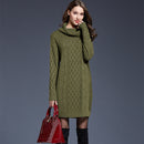 Shonlo | Knit Dress Long Sweater  Turtleneck 