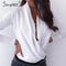 Shonlo | Simplee V neck office ladies blouses Long sleeve 