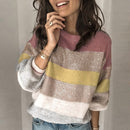 Shonlo | Sexy O-neck Shiny Patchwork Knitted Sweater 