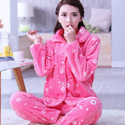 Shonlo | Winter Pajamas Set Women Sleepwear 