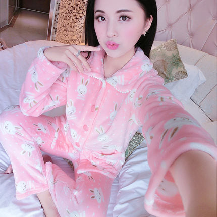 Shonlo | Winter Pajamas Set Women Sleepwear 