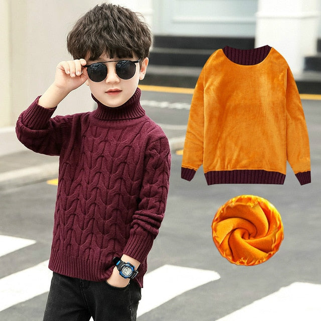 Shonlo | Twisted Turtleneck Sweater Fleece Pullover 