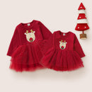 Shonlo | Lace Mesh Dress Baby Girls Family Look New Year Dresses 