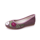 Shonlo | Flower Flats Slip On Cotton Fabric Casual Shoes 