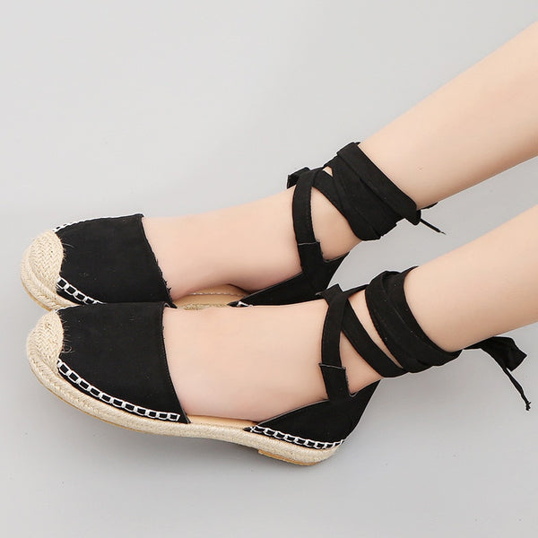 Shonlo | Cotton Fabric Flat Shoes 