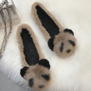 Shonlo | Round Toe Shallow Fur Mixed  Shoes 
