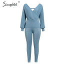 Shonlo | Simplee Sexy v neck women knitted sweater 