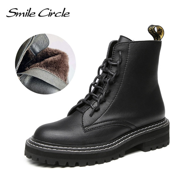 Shonlo | Ankle boots Women Genuine Leather 