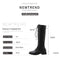 Shonlo | Zip Mid-Calf Round Toe Hoof Heels PU Snow Boots 