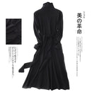 Shonlo | Turtleneck Knit Dress Belt Tunic Dress Wool Cashmere 