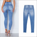 Shonlo | Blue Slim Stretch Pencil Jeans 