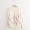 Shonlo | Sweet floral embroidery twisted  pullover sweater 