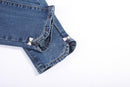 Shonlo | Dark Blue Women's Jeans Elastic Mid Waist 