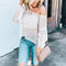 Shonlo | Hollow Out Blouse Top White Knitted Sweater 