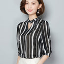 Shonlo | New V-neck Striped Loose Blouse 