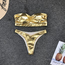 Shonlo | Shiny Golden Tube Bikini 