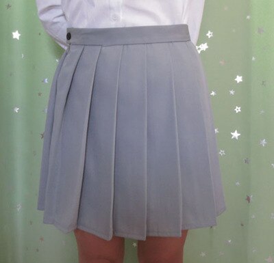 Shonlo | uniform skirt high waist solid color skirt multicolor 