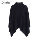 Shonlo | Knitted turtleneck sweater cape 