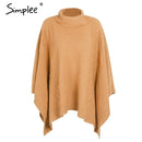 Shonlo | Knitted turtleneck sweater cape 
