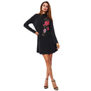 Shonlo | Embroidered Flower Patch Swing Tee Dress 