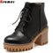 Shonlo | heel ankle boots lace up zipper platform ladies boots 
