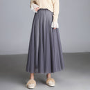 Shonlo | Pleated Skirt Elastic High Waist Maxi Tulle Skirt 