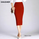 Shonlo | Hip Mid-Calf Solid Pencil Skirt 