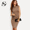 Shonlo | Plain Knit Workwear Elegant Pencil Dress 