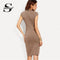 Shonlo | Plain Knit Workwear Elegant Pencil Dress 