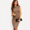 Shonlo | Plain Knit Workwear Elegant Pencil Dress 