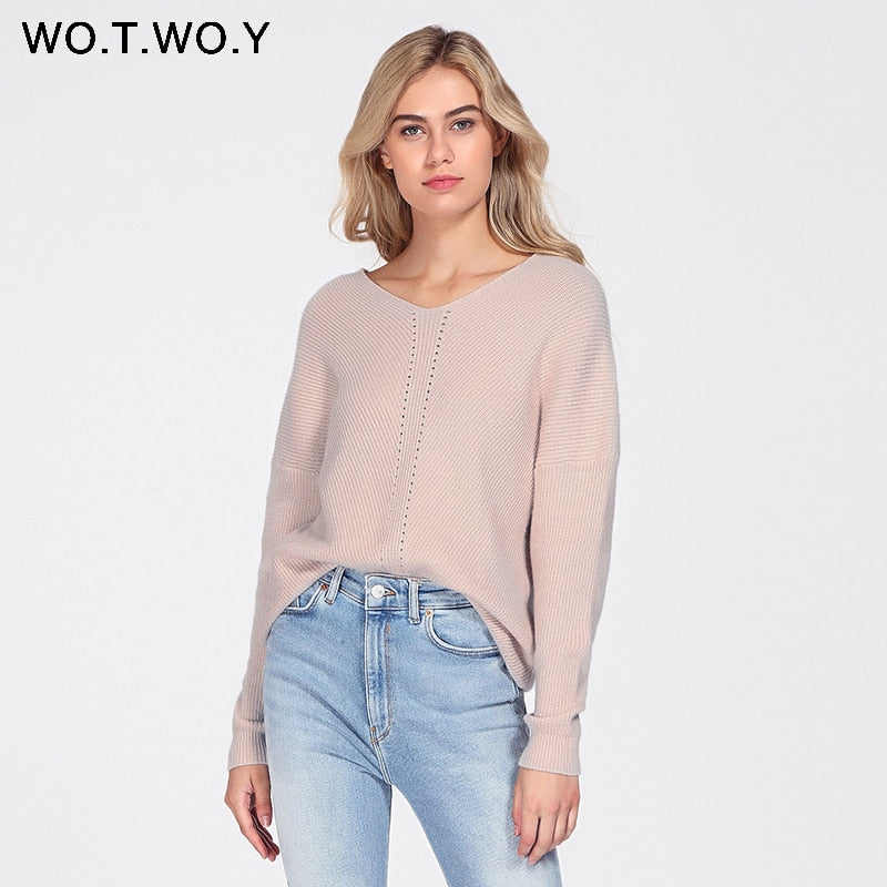 Shonlo | Knit Pullovers Women Long Sleeve Basic Cashmere 