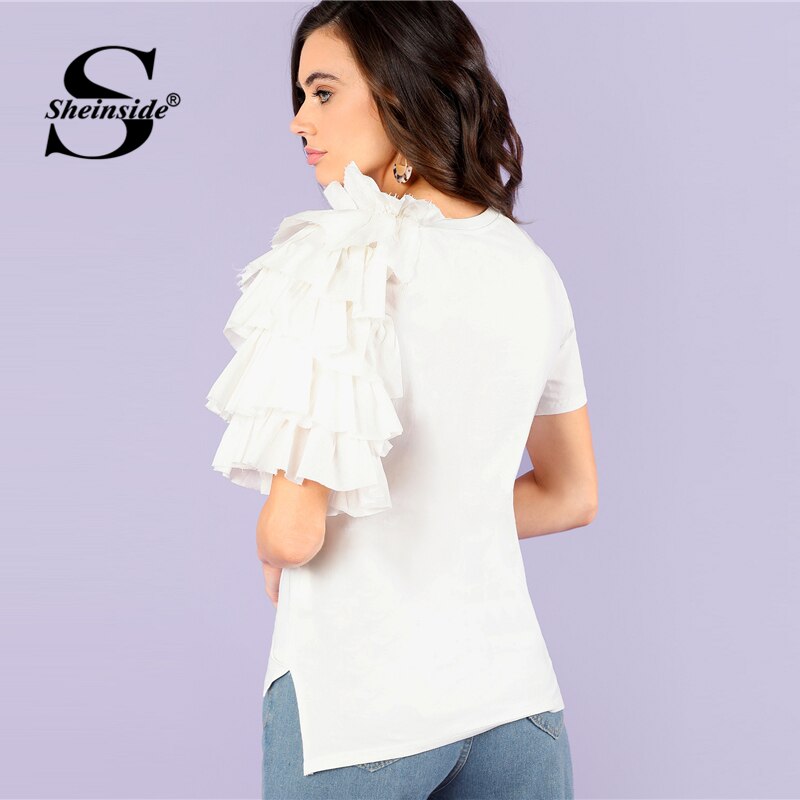 Shonlo | Plain White Layered Sleeve Tops 