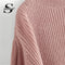 Shonlo | Sequin Decoration Contrast Top Sweater 