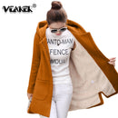 Shonlo | Winter Women's Fleece Jacket Coats  Long Hooded 