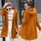 Shonlo | Winter Women's Fleece Jacket Coats  Long Hooded 