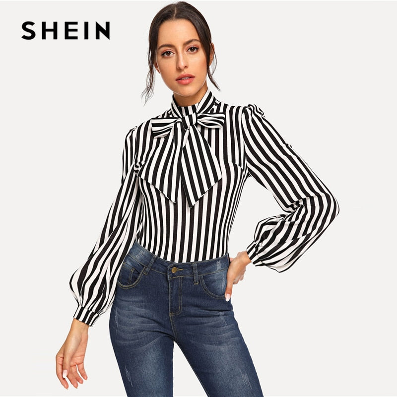 Shonlo | SHEIN Elegant Black and White Top 