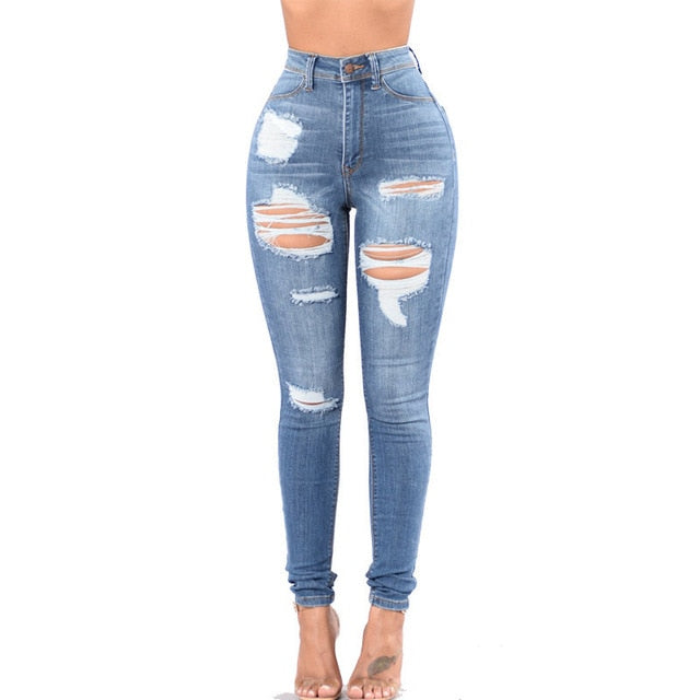 Shonlo | Jeans 4 Season Pencil Pants Ripped Women's Casual Jeans 