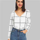 Shonlo | SHEN Black And White Office Lady  Blouse 