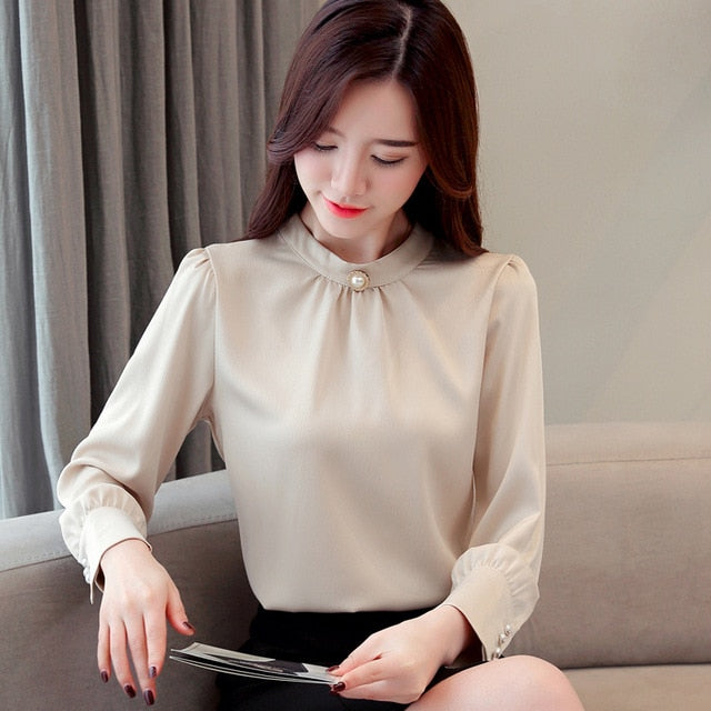 Shonlo | long sleeve  chiffon blouse 