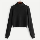 Shonlo | Black Coffee Crop Sweater Women 