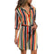 Shonlo | Casual Striped Print A-line Mini Party Dress Vestidos 