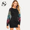 Shonlo | Sheinside Black Contrast Sequin Mini Dress 