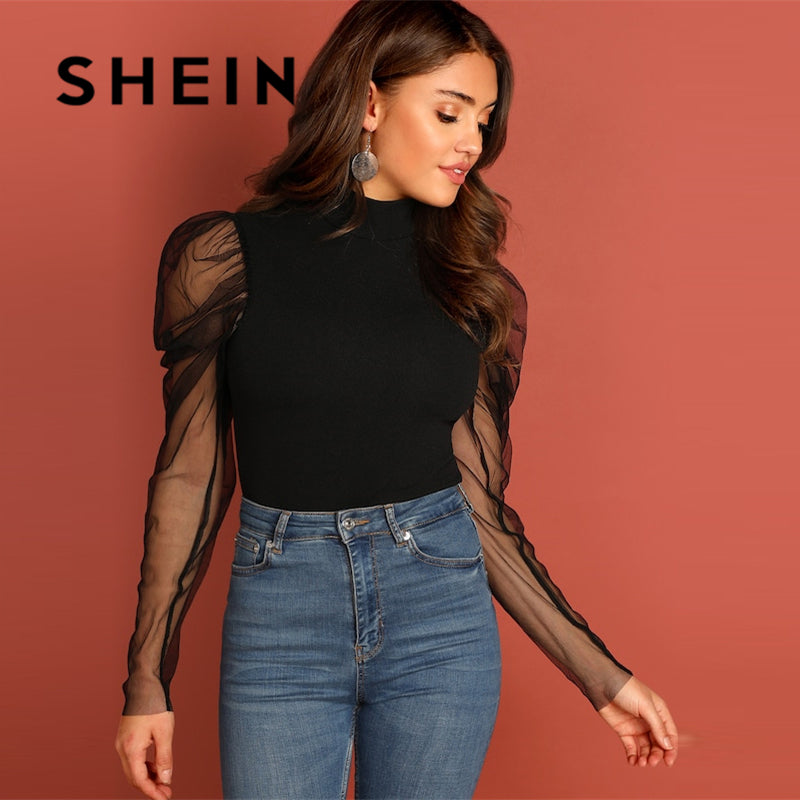 Shonlo | SHEIN  High Neck Fitted Top 