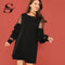 Shonlo | Sheinside Black Plus Size Tunic Midi Dress 