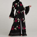 Shonlo | Kimonos  Long Abaya Chifffon Embroidery Floral 
