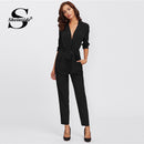 Shonlo | Black Office Ladies Workwear Jumpsuit 