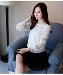 Shonlo | pink lace blouse long sleeve 
